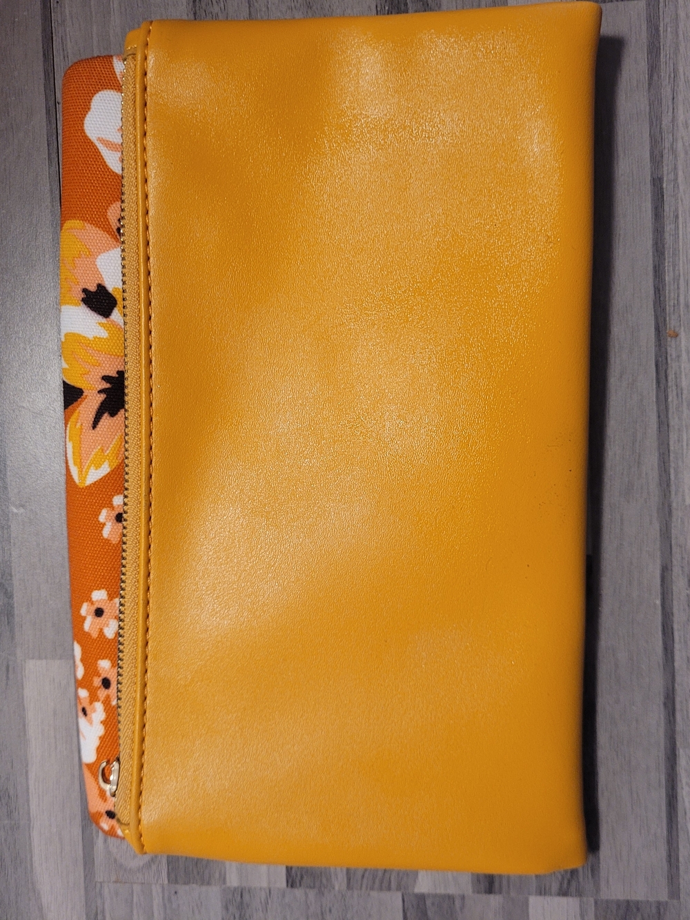 Yellow Floral Accent Women's Fold-Over Clutch